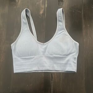Light Blue Ribbed Women's Bralette